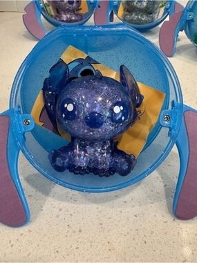Disney Stitch Squishy Figure Glitter Filled from Mystery Stitch Ball Indigo Blue
